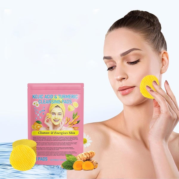 40pcs Turmeric Cleansing Pads with Kojic Acid Dark Spots & Oil Control Skincare Carousel 3