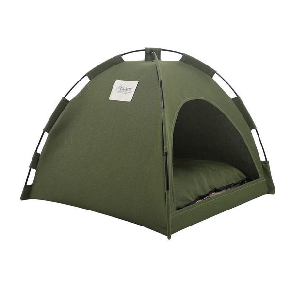 Summer Cooling Mat Pet Bed, Outdoor Foldable Tent for Pets-Army Green Carousel 1