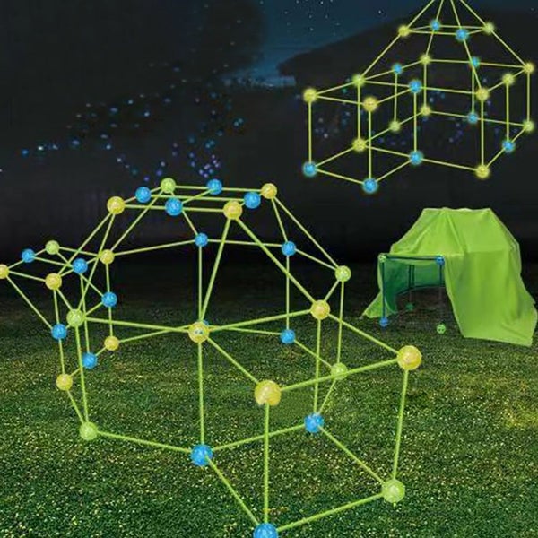 88Pcs Kids Construction Fort Building Kit Castles 3D Play House Tent Toy Gift Carousel 1