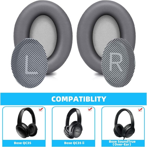 Pair of Replacement Ear Pads Cushions for Bose QC35 QC35ll -Dark Grey Carousel 1