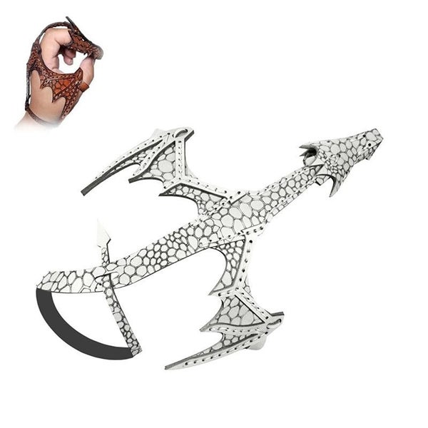 Leather Dragon Hand Bracelet Stylish Wrist Accessory for Cosplay & Parties-White Carousel 1