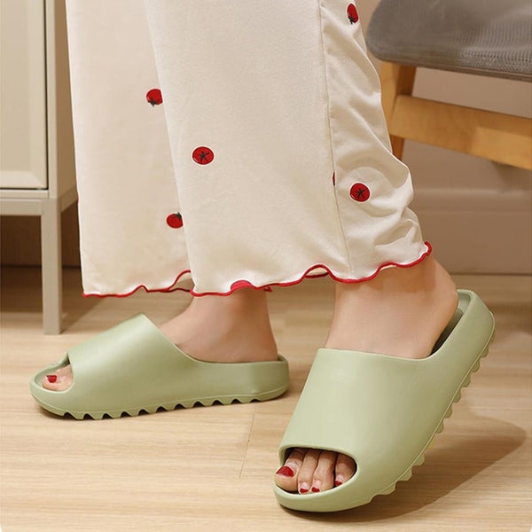 Quick Drying Pillow Slippers Men Women Thick Slide Sandals for Shower-Green Carousel 2