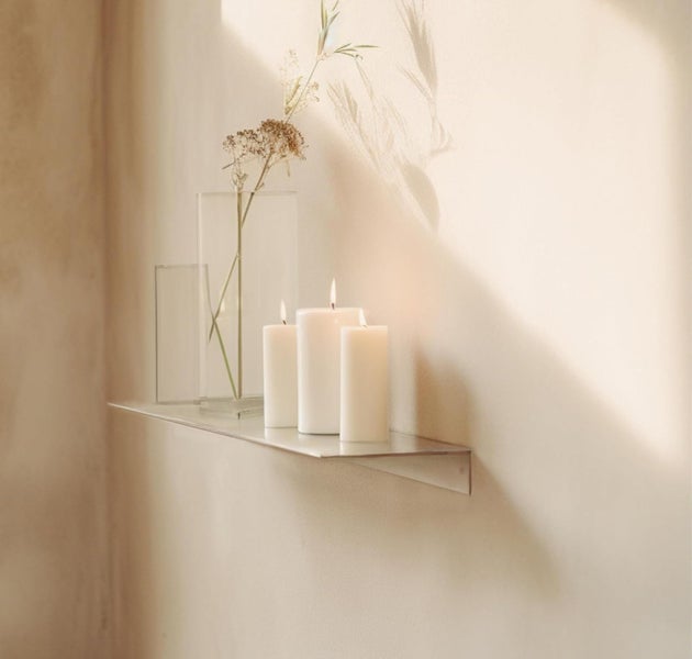 Floating Shelf Brackets Towel Rail Rack Display Shelves Wall Mount -White Carousel 4