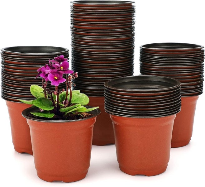 100PCS Plastic Plant Flower Garden Pots Nursery Seedlings Pot Growing Container Carousel 1