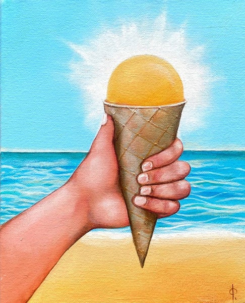 SUNSHINE IN AN ICE CREAM CONE. Original painting by Nick Fedaeff Carousel 1