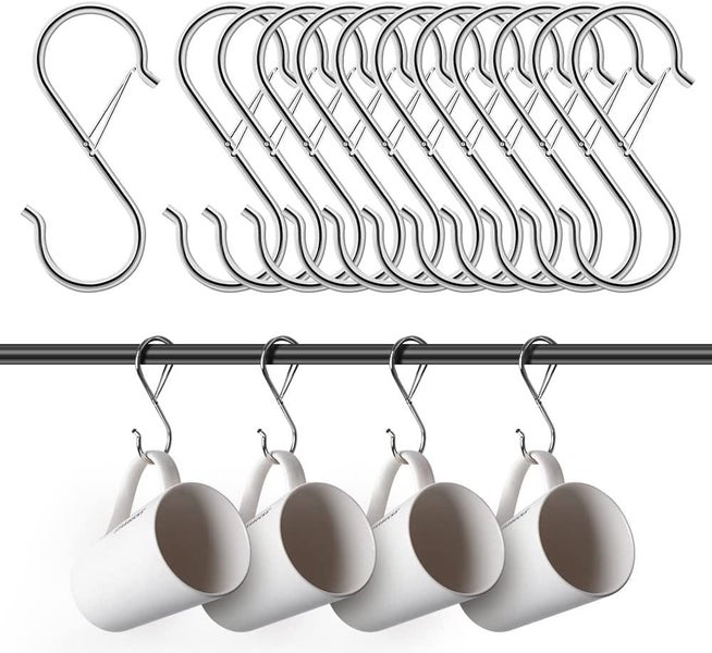 18PCS Silver S Hooks for Hanging, S Shaped Hooks for Racks Shelf Units, Loc Carousel 1