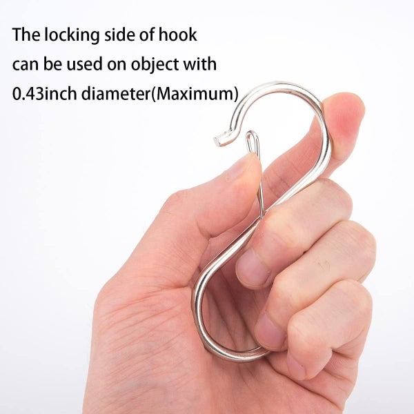 18PCS Silver S Hooks for Hanging, S Shaped Hooks for Racks Shelf Units, Loc Carousel 2