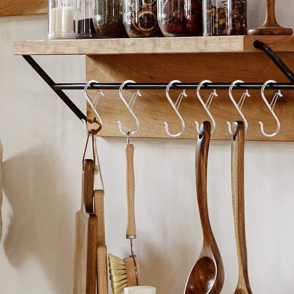18PCS Silver S Hooks for Hanging, S Shaped Hooks for Racks Shelf Units, Loc Carousel 5