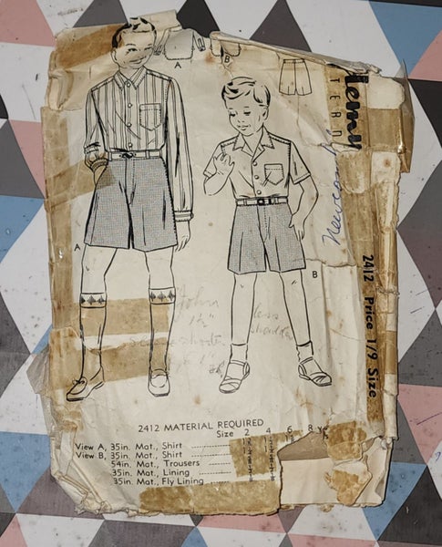 ACADEMY PATTERN 2412 - MATERIAL - SHIRT - TROUSER - 2-4-6-8 Carousel 1