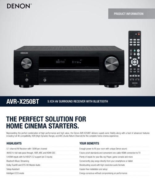 DENON Surround Amplifier with BT Carousel 1