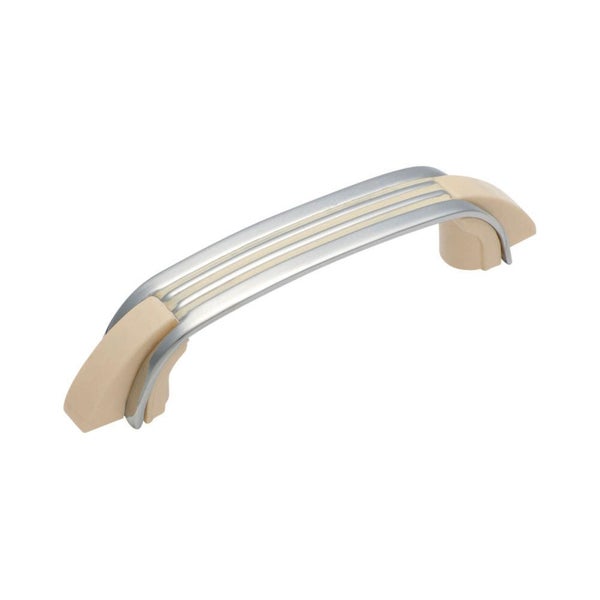 Tradco Deco Cabinet Pull Handle 110x17mm Chrome Ivory 3107 Carousel 1