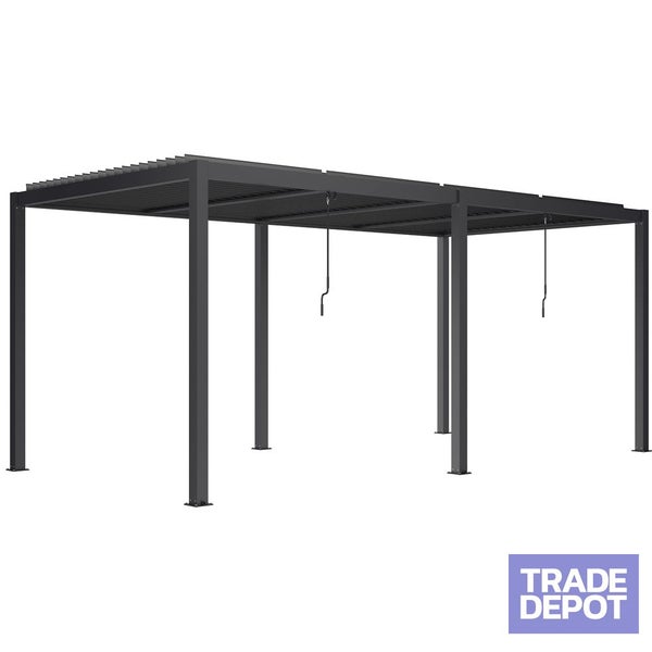 Louvre Roof Pergola 5.8m x 4m Aluminium Freestanding Carousel 1