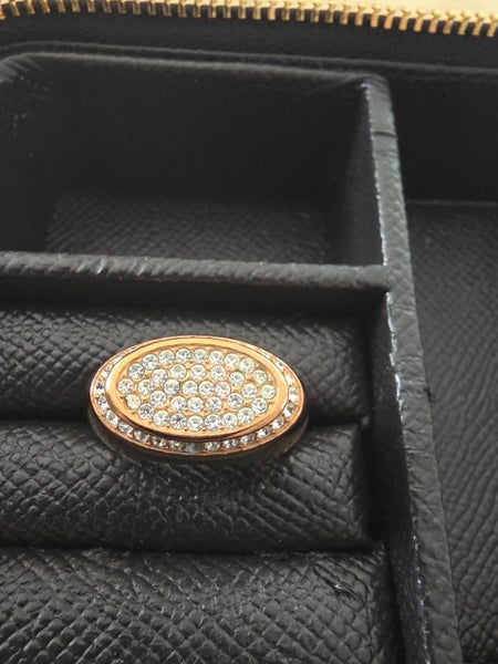 Dyrberg Kern rose gold ring with diamantes - size III Carousel 2