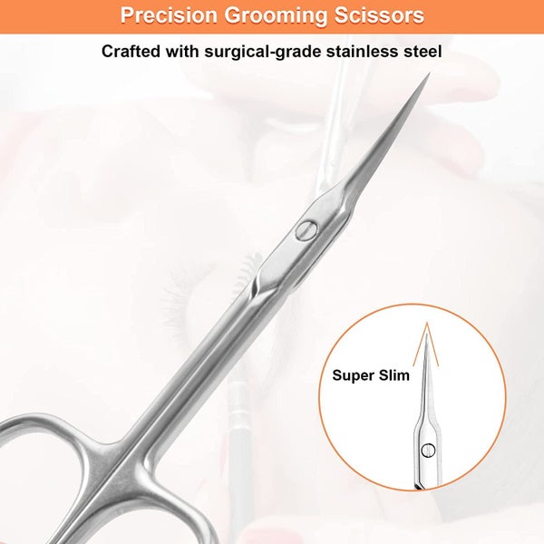 Extra Fine Curved Blade Cuticle Scissors, Professional Manicure Grooming To Carousel 5