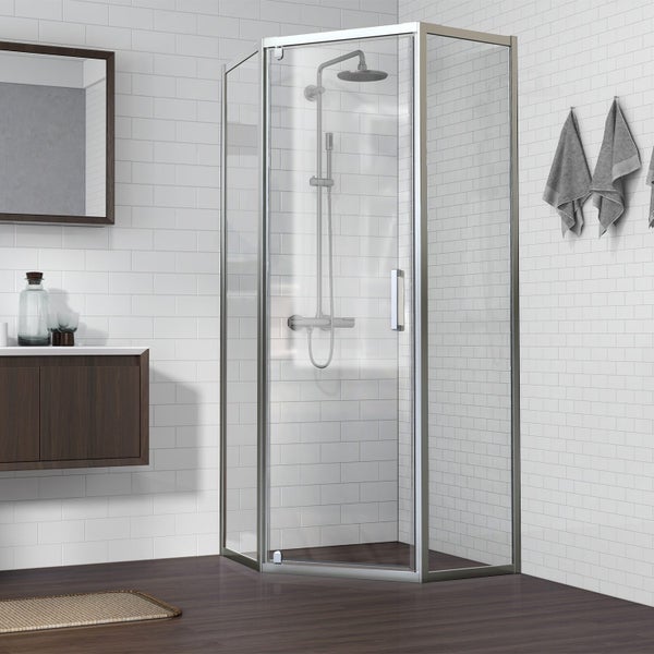 Framed 900mm Chrome Shower Door Kit Only - Diamond Carousel 2