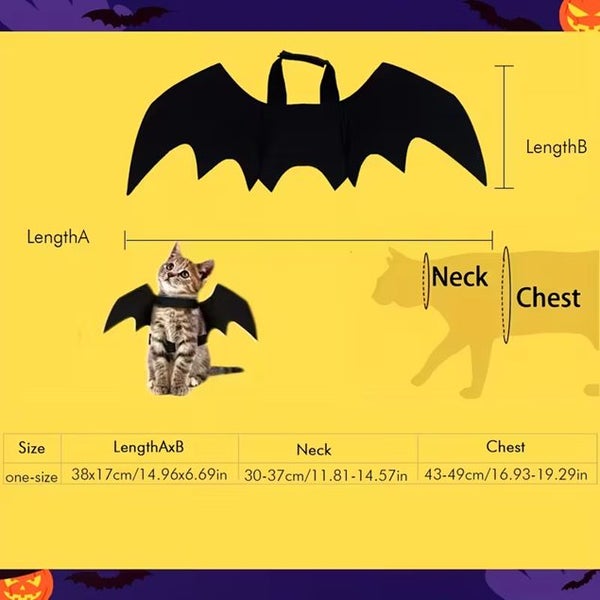 Adjustable Black Bat Wings for for Cats and small Dogs Carousel 2