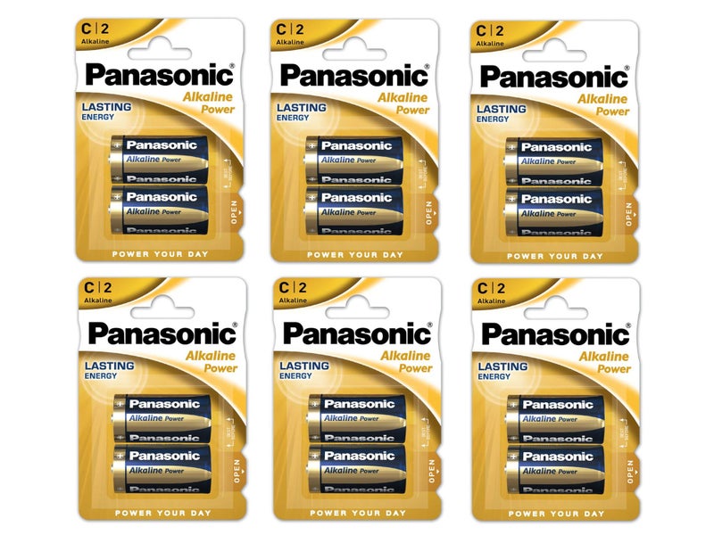 Panasonic C size (LR14) Alkaline Power Batteries - 12 Pack (C2 x 6) Carousel 1