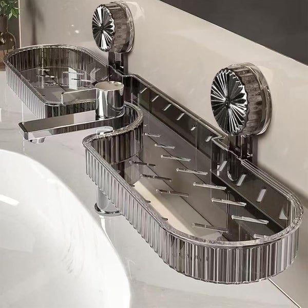 Luxorio Suction Bathroom Organizer, Shower Suction Organizer Rack Above Sin Carousel 1