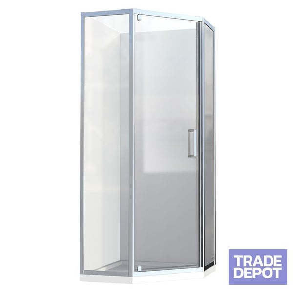 Framed 900mm Chrome Shower Door Kit Only - Diamond Carousel 1