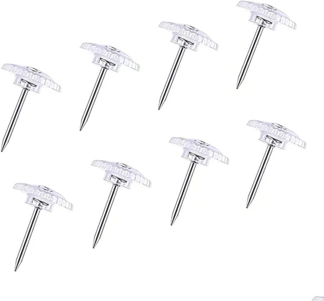 Clear Plastic Push Pins, 100 Pack Flat Thumbtacks with Steel Point and Clea Carousel 1