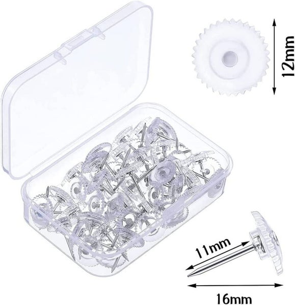 Clear Plastic Push Pins, 100 Pack Flat Thumbtacks with Steel Point and Clea Carousel 2