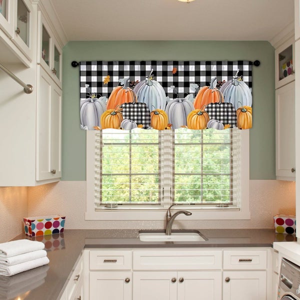 Blackout Cafe Curtains for Small Kitchen Windows, 100% Darkening Thermal In Carousel 1