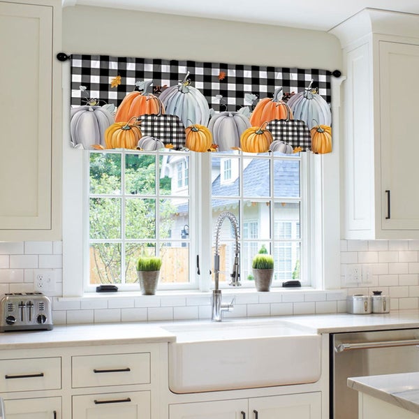 Blackout Cafe Curtains for Small Kitchen Windows, 100% Darkening Thermal In Carousel 2