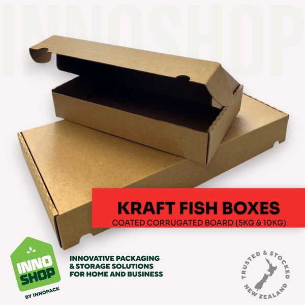 5 KG KRAFT FISH CARTON 410MM x 235MM x 75MM + WATER REPELL (50 / CTN) $3.25 each