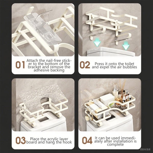 Over the Toilet Storage Cabinet, Bathroom Over the Toilet Shelf Stand, Toil Carousel 7