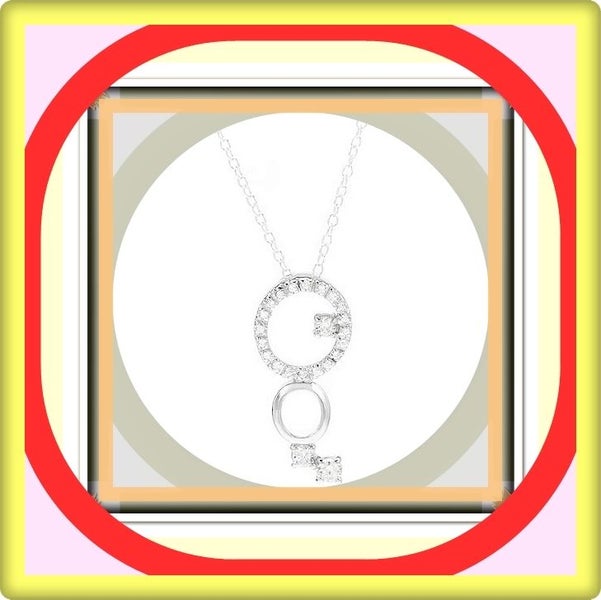 BEAUTIFUL STERLING SILVER & CUBIC ZIRCONIA NECKLACE. Carousel 1