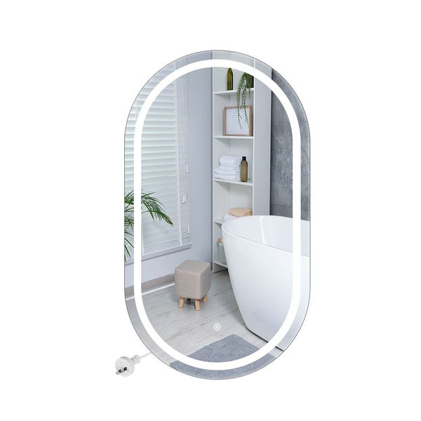 Emitto LED Wall Mirror Oval Anti-fog Bathroom Mirrors Makeup Light 50x75cm Carousel 1