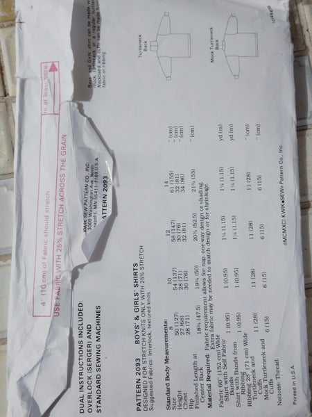 KWIK SEW 2093 BOYS & GIRLS TURTLE NECK SHIRTS SIZES 8 - 14 Carousel 2