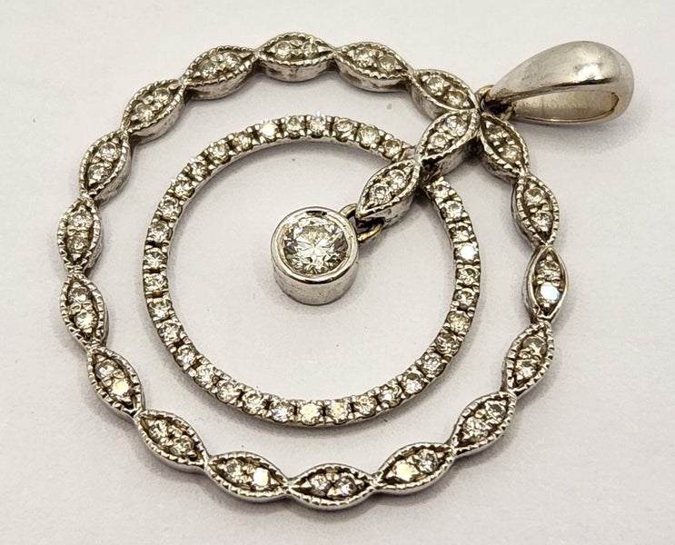 9CT WG DIAMOND PENDANT #B21125213-2 Carousel 1