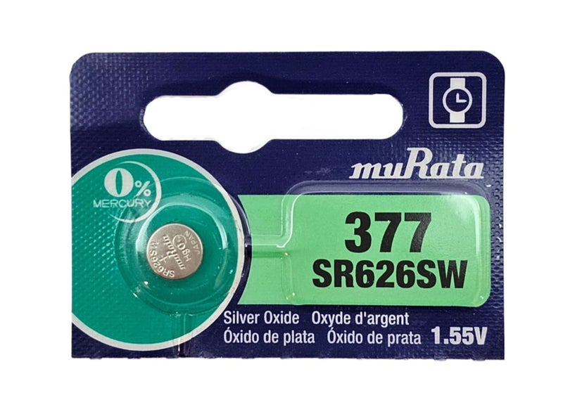 Murata SR626SW (377) silver oxide watch battery (1 Pack) Carousel 1