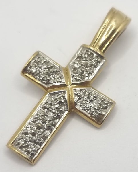 9CT YG 2T CROSS PENDANT #B21125450-2 Carousel 1