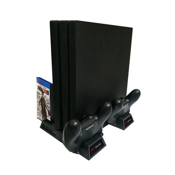 Vertical Cooling Stand With Dual Controller Charger For Ps4 Black Carousel 2