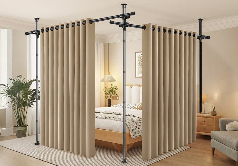 Room Divider Curtain Rod Space Partition Separator Carousel 2