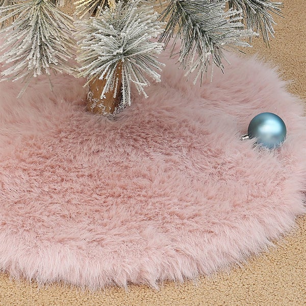 Christmas Tree Skirt White Polyester Tree Skirts for Xmas Decor, Party Fest Carousel 2