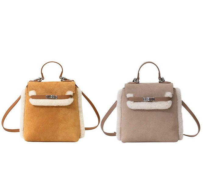 AUSTRALIAN SHEPHERD(R) Women Fluffy Wool Adjustable Strap Over Shoulder Kenny... Carousel 2