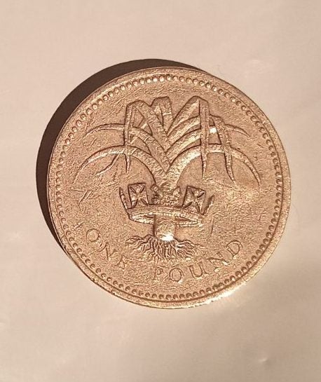 $1 reserve UK one pound 1990 inscripted coin Carousel 1