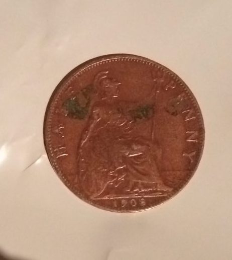 $1 reserve UK 1908 half penny coin Carousel 1