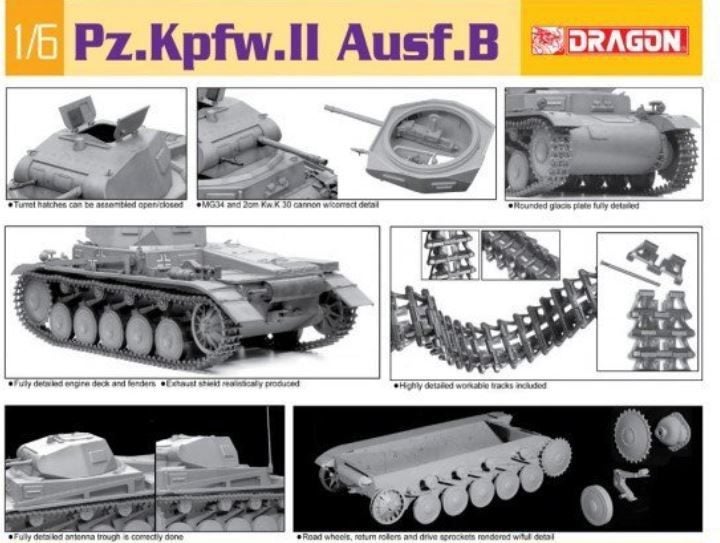 Dragon 1/6 Scale Pz.Kpfw. II Ausf. B 75025 Plastic Model Kit64662894971009111