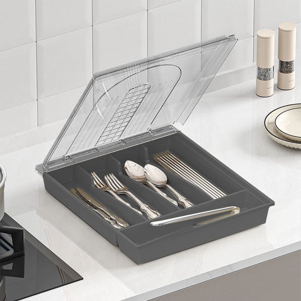 Kitchen Storage Organization, Cutlery Organizer With Lid Drawer Table Top C Carousel 1