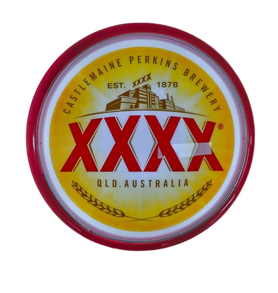 XXXX Beer LED Bar Lighting Wall Sign Light Button RED Carousel 3