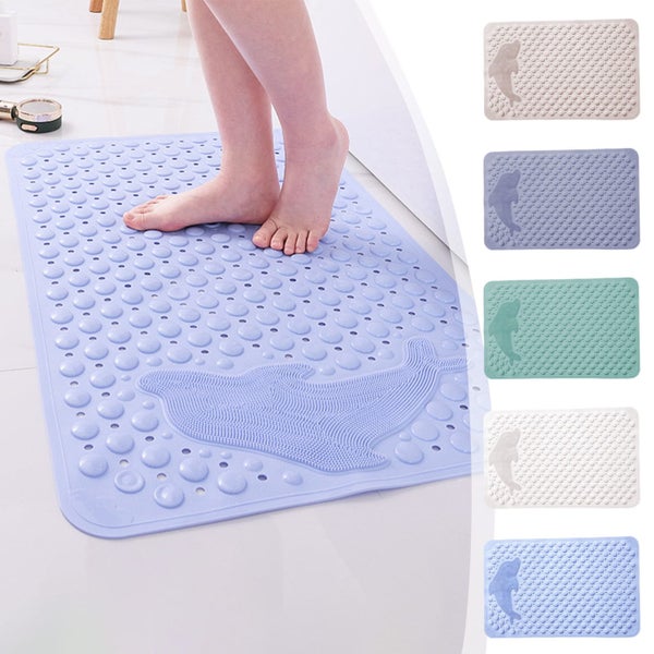 Non Slip Bath Mat,Pvc Shower Pad with Suction Cups,Quick Drain Massage Floo Carousel 7