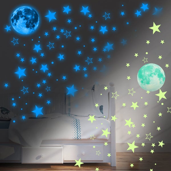 1049pcs Glow in The Dark Stars for Ceiling, Night Luminous Wall Stickers Ad Carousel 1