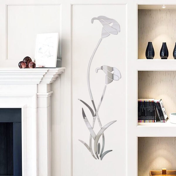 Flower Branches 3D Mirror Wall Stickers, Self Adhesive Acrylic Mirror Wall Carousel 1