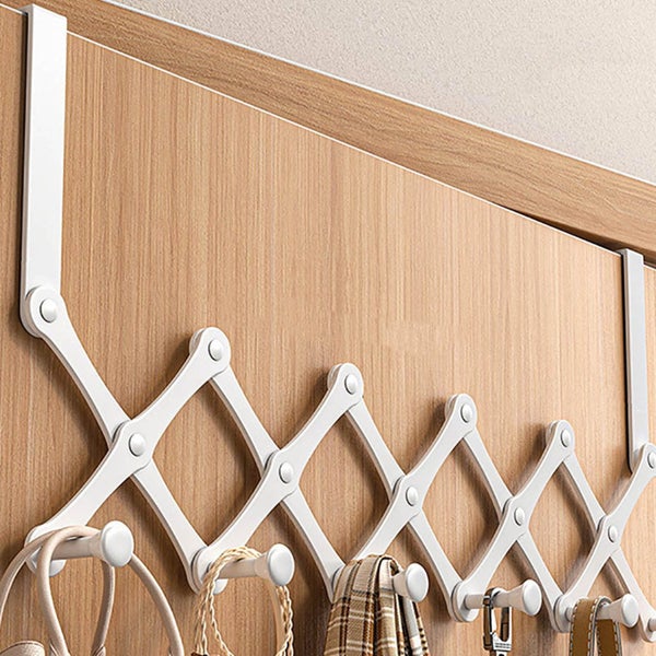 Expandable Wooden Coat Rack Hanger ¨C Accordion Wall Mounted Pine Wood Hooks Carousel 1