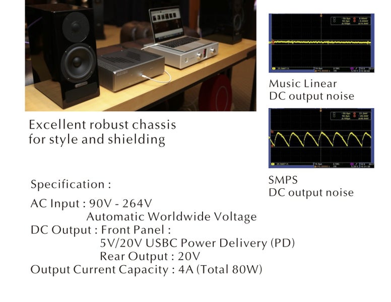 MUSIC LINEAR 20v 4A USB-C Computer Audio Linear Power Supply Carousel 10