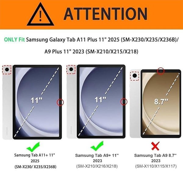 Samsung Galaxy Tab A11+ 11 inch 2025 Hand Strap Stand Case-Purple&Black Carousel 2